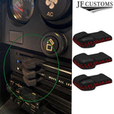 RED STITCH 3X HEATER CONTROL LEVER KNOB COVERS + FRAMES FOR PORSCHE 924 EARLY