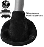 BLACK STITCHING REAL SUEDE MANUAL GEAR GAITER FITS SMART FORFOUR 2004-2006