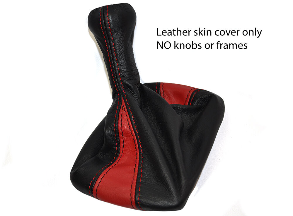 BLACK & RED LEATHER SKIN GEAR GAITER SHIFT BOOT FITS PORSCHE 924 944 968