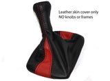 BLACK & RED LEATHER SKIN GEAR GAITER SHIFT BOOT FITS PORSCHE 924 944 968