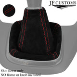 DARK RED STITCH SUEDE MANUAL GEAR GAITER COVER FITS HONDA CRV 2012-2017