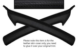 BLACK STITCH 2X A POST PILLAR LEATHER SKIN COVERS FITS AUDI A2 1999-2005