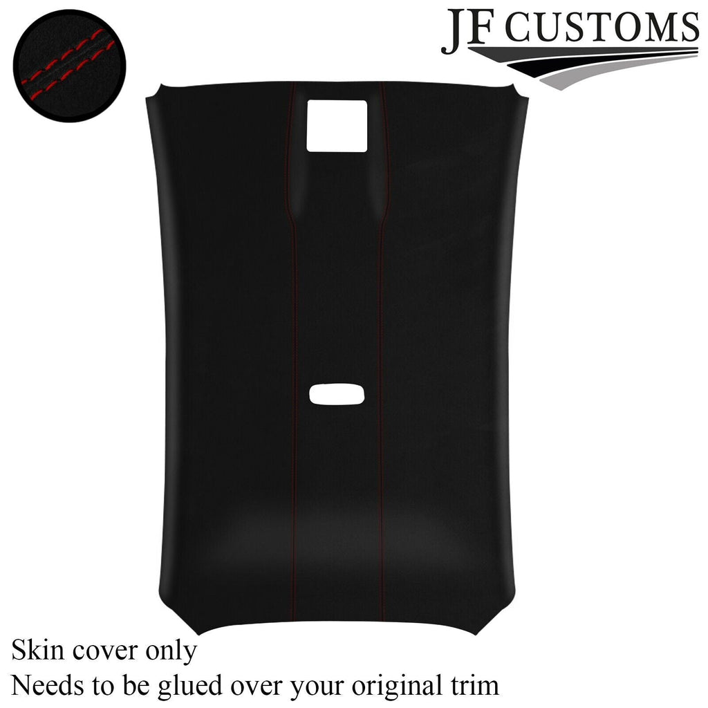 DARK RED STITCH LUXE SUEDE HEADLINER COVER FITS FORD FIESTA MK7 13-17 CUSTOM NEW