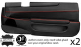 RED STITCH 2X FULL DOOR CARD LEATHER COVERS FITS TOYOTA LEXUS SOARER 90-00
