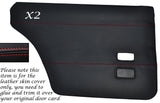 RED STITCH 2X REAR DOOR CARDS LEATHER SKIN COVERS FITS FORD CORTINA MK4 MK5