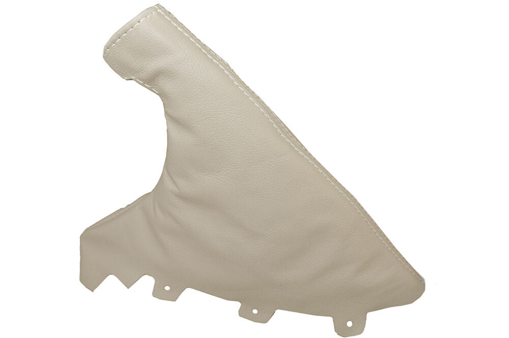 WHITE STITCH SKIN HANDBRAKE GAITER CREAM LEATHER FITS JAGUAR S-TYPE 1999-2008