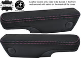 PINK STITCHING LEATHER 2X SEAT ARMREST COVERS FITS VW T4 TRANSPORTER CARAVELLE