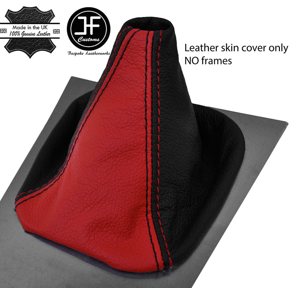 BLACK & RED 2 TONE REAL LEATHER MANUAL GEAR GAITER FOR MERCEDES C CLASS W203