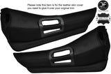 BLACK STICH 2X DOOR HANDLE ARMREST TRIM LEATHER COVERS FITS DELOREAN DMC-12