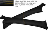 YELLOW STITCH  2X WINDSCREEN PILLAR LEATHER COVERS FITS TOYOTA STARLET 1996-1999