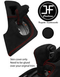 RED  STITCH GEAR SURROUND+AUTOMATIC KNOB LUXE SUEDE COVER FOR TOYOTA SUPRA MK4