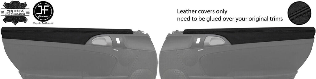 BLACK STITCH 2X DOOR CAPPING TRIM LEATHER COVER FOR PORSCHE CARRERA 911 997