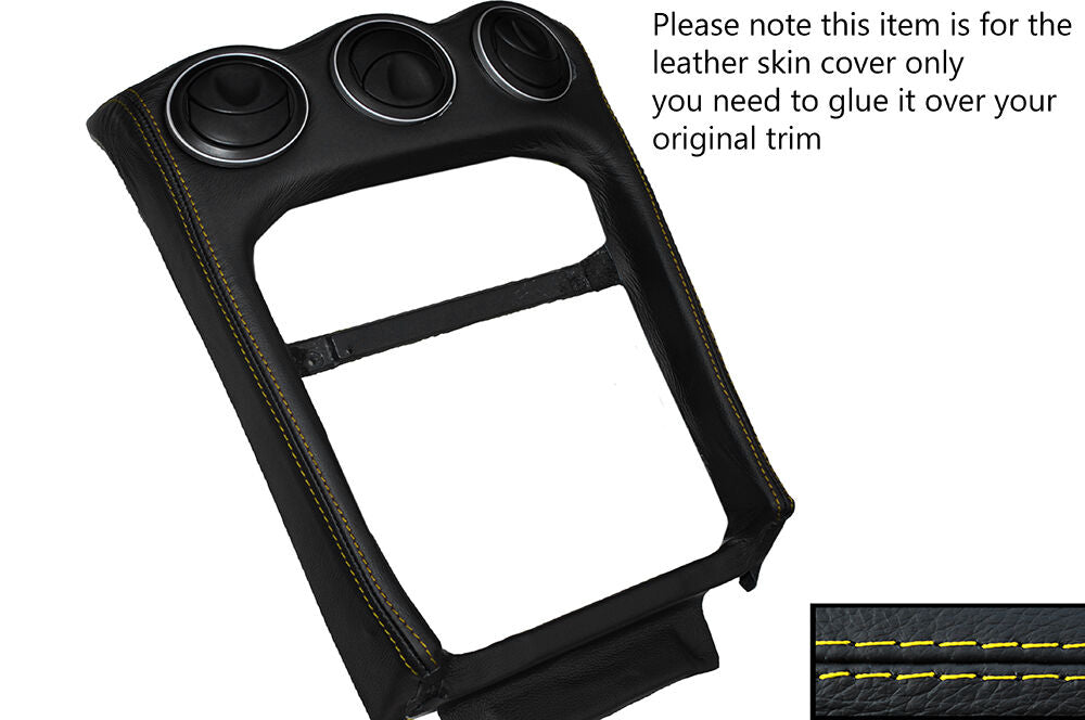 YELLOW STITCH CENTRE DASH TRIM SKIN COVER FITS ALFA ROMEO GTV SPIDER 916 95-05