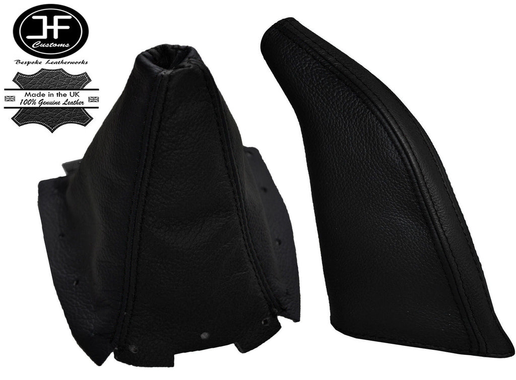 BLACK & BLACK LEATHER GEAR & HANDBRAKE GAITER FITS MAZDA MX5 MK1 NA 1989-1997