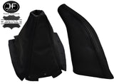 BLACK & BLACK LEATHER GEAR & HANDBRAKE GAITER FITS MAZDA MX5 MK1 NA 1989-1997