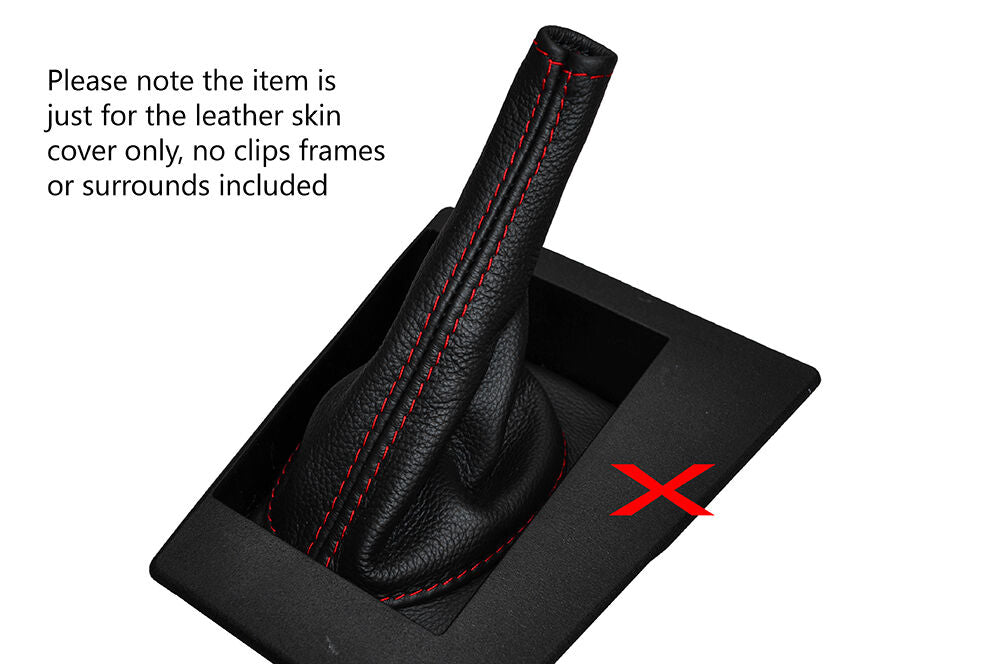 RED STITCHING LEATHER GEAR GAITER FITS PEUGEOT 504 SALOON 1975-1979 CUSTOM NEW