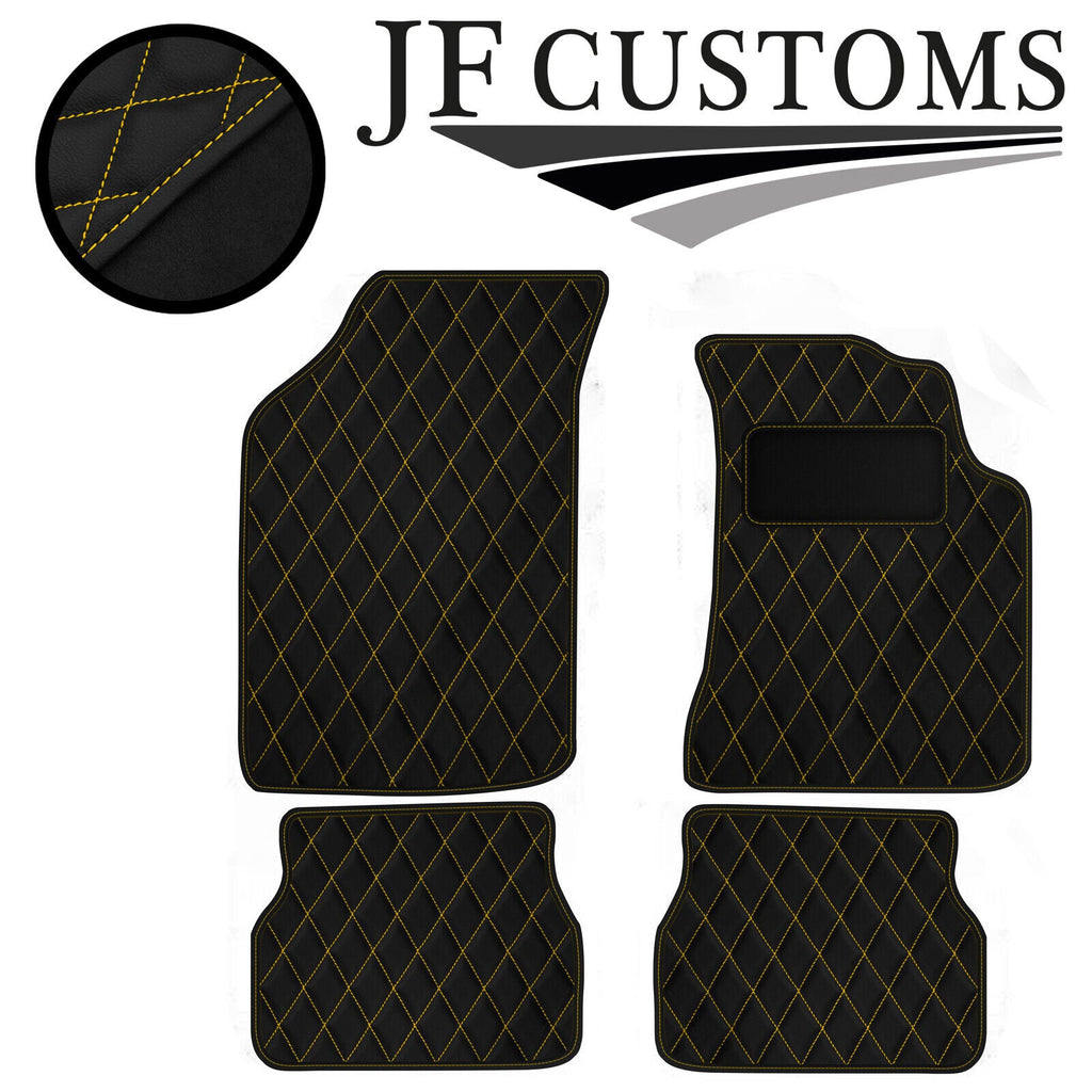 YELLOW DIAMOND STITCH VINYL 4XTAILORED FLOOR CARPET FOR GOLF MK2 74-83 JF 1
