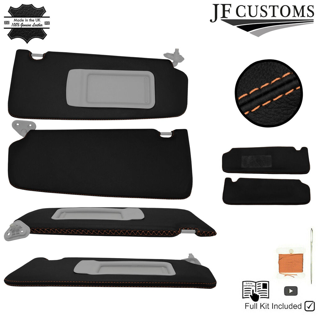 BEIGE CROSS STITCH 2X SUN VISOR LEATHER COVERS FOR BMW E90 E91 E92 05-13