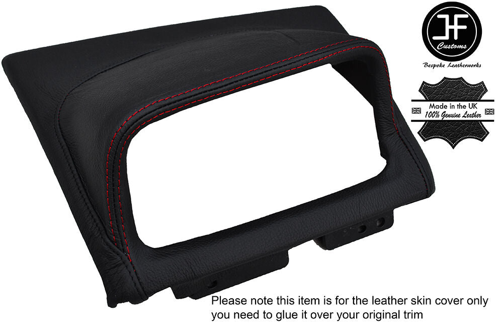 RED STICH CENTRE TOP DASH PANEL LEATHER COVER FITS SKYLINE R34 GTR GT-T 98-02
