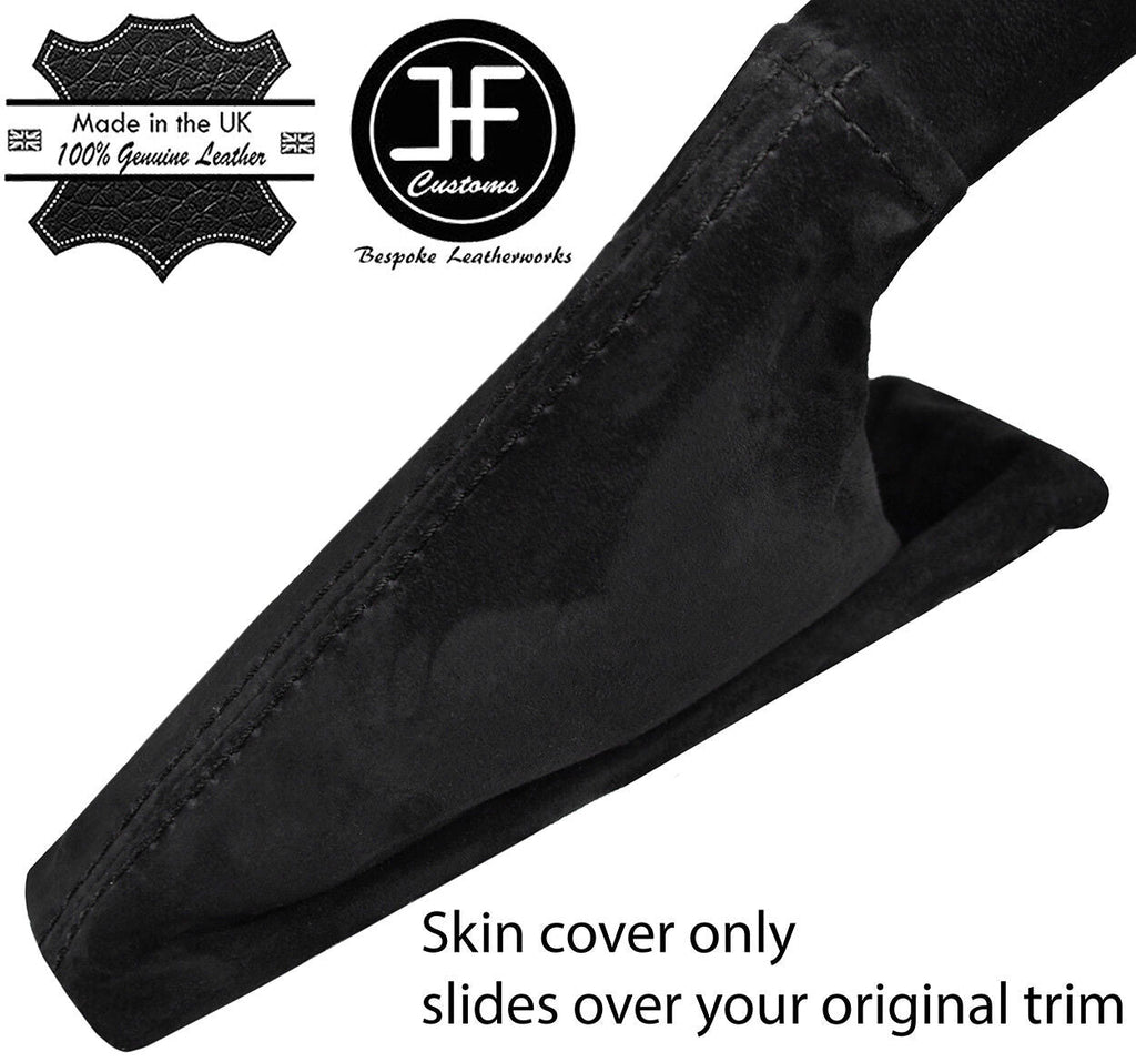 BLACK STITCHING REAL SUEDE HANDBRAKE GAITER FITS FORD FIESTA 2017-2019