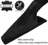BLACK STITCHING REAL SUEDE HANDBRAKE GAITER FITS FORD FIESTA 2017-2019