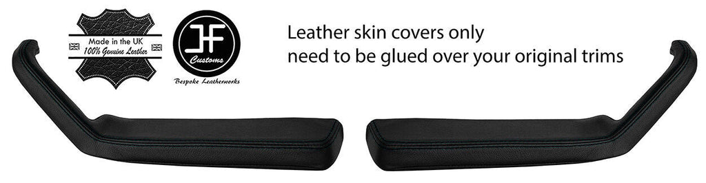 BLACK STITCH 2X DOOR HANDLE ARMREST LEATHER COVERS FOR VW GOLF MK1 CABRIO