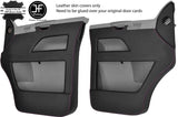 PINK STITCH 2X FRONT DOOR CARD LEATHER COVERS FOR VW T5 TRANSPORTER STYLE 2