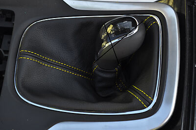 FITS VAUXHALL INSIGNIA 08-16 LEATHER GEAR GAITER yellow stitch CUSTOM NEW