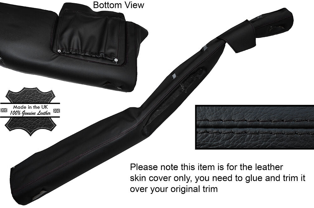 BLACK STITCH BOTTOM LOWER DASH DASHBOARD LEATHER SKIN COVER FITS TVR CHIMERA