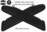 PURPLE STITCH 2X SUN VISOR LEATHER COVERS FOR VW T5 TRANSPORTER NO MIRROR CUTOUT