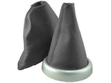 FITS MINI COOPER BMW GEAR HANDBRAKE GAITER D GREY LEATHER CUSTOM NEW MADE IN UK