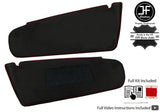 RED CROSS STITCH 2X SUN VISOR LEATHER COVERS FOR VAUXHALL ASTRA MK4 98-05 JF1