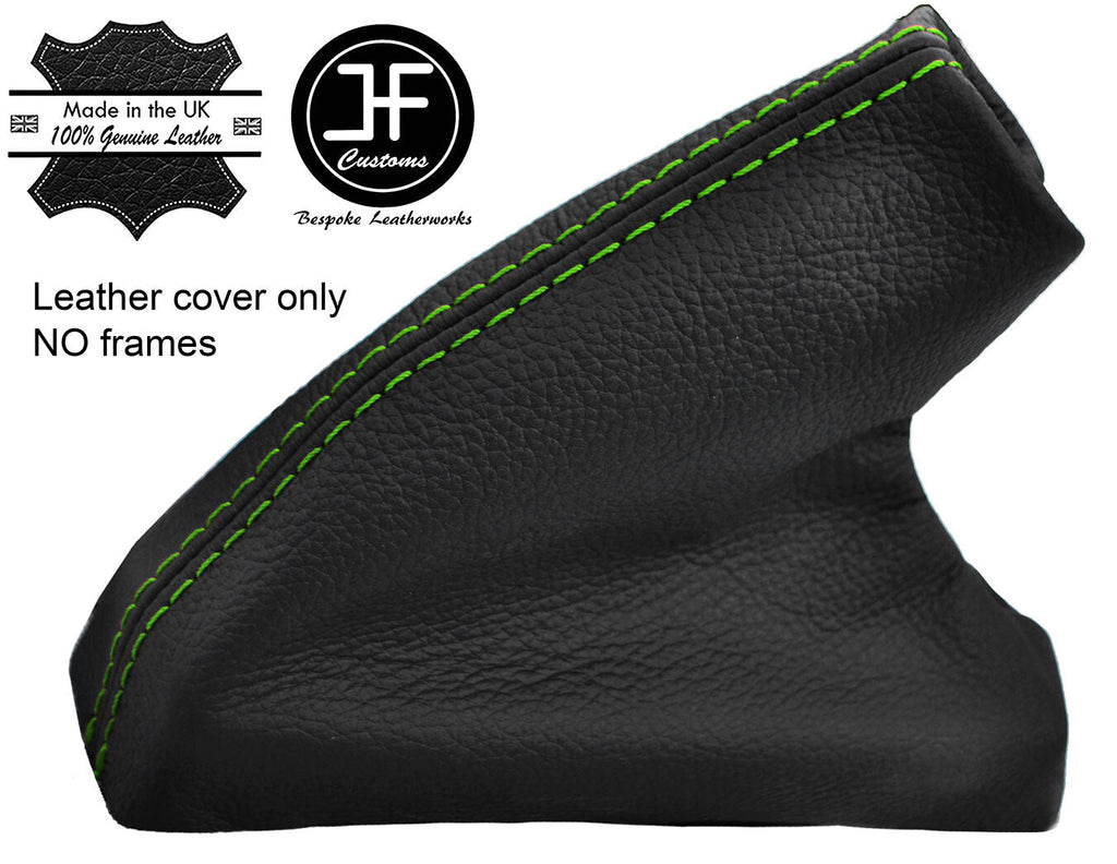 GREEN STITCH TOP GRAIN LEATHER HANDBRAKE GAITER FITS MG TF MGTF MK2 2000-2006