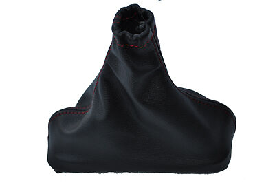 FITS SATURN 04-07 BLACK LEATHER SHIFT BOOT red stitch CUSTOM NEW MADE IN UK