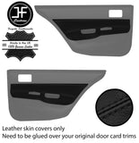 BLACK STITCH 2X REAR DOOR CARD TRIM LEATHER COVERS FOR MITSUBISHI EVO 7 8 9 JF1