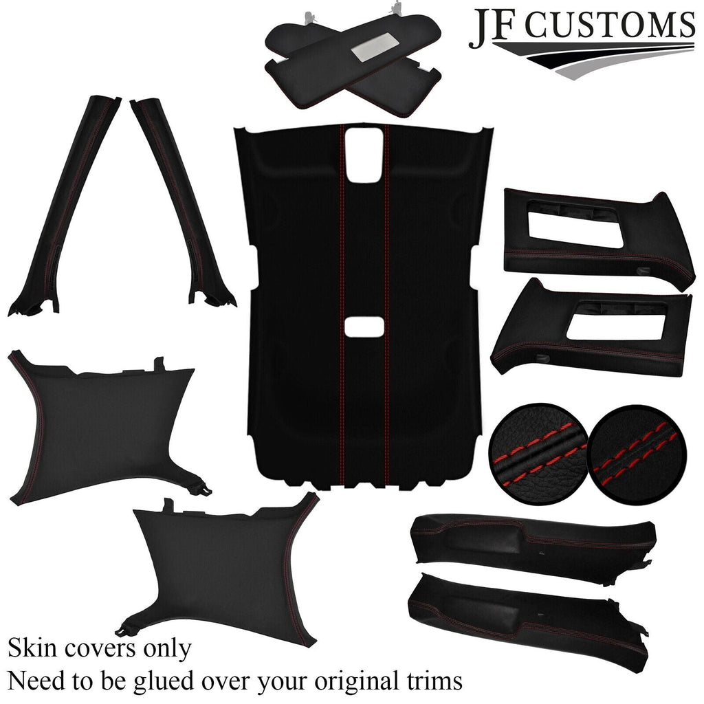 D RED STITCH LEATHER & SUEDE TOP RECOVERY KIT COVERS FOR VW GOLF MK5 04-09 5DR