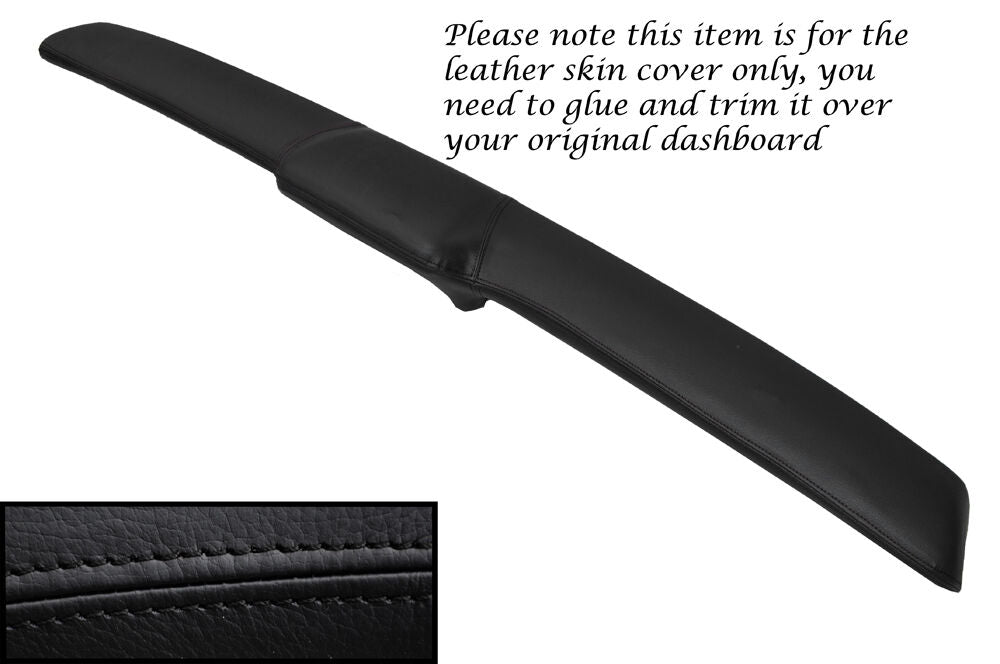 BLACK STITCH TOP DASH PAD DASHBOARD LEATHER COVER FITS FORD MUSTANG 1971-1973