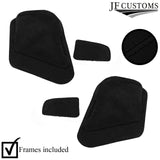 BLACK ST. 2X SUEDE SEAT HANDLE KNOB & PLATE COVER+FRAME FOR LAND ROVER DEFENDER