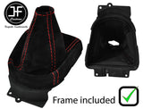 RED STITCH SUEDE GEAR GAITER+PLASTIC FRAME FOR CITROEN C-CROSSER 07-13