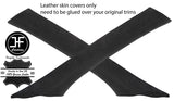 BLACK STITCHING 2X A PILLAR REAL SUEDE COVERS FOR BMW 7 SERIES E65 E66 01-09