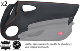 ORANGE STITCHING 2X DOOR CARD TRIM REAL LEATHER COVERS FITS 350Z 2006-2009