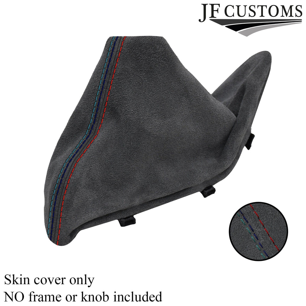 TRI STITCHING GREY SUEDE HANDBRAKE FOR BMW 1 F20 F21 2011-2018 CUSTOM NEW