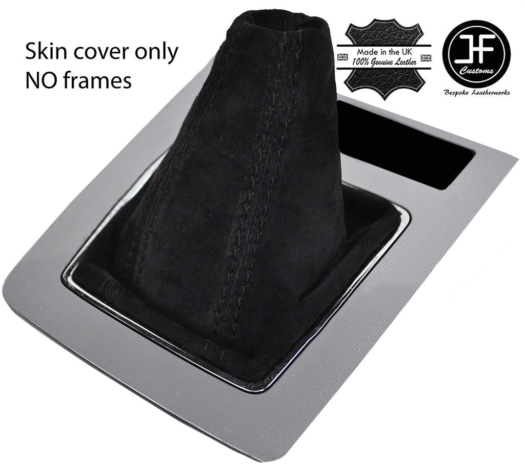 BLACK STITCHING REAL SUEDE GEAR GAITER FITS SKODA OCTAVIA MK3 2013-2017