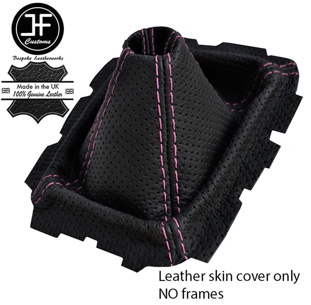 PINK STITCH PERFORATED LEATHER GEAR GAITER FOR MAZDA MX-5 MIATA NA MK1 89-98