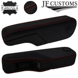 D RED STITCH LEATHER 2X SEAT ARMREST COVERS+TRIMS FOR VW T4 TRANSPORTER 90-03