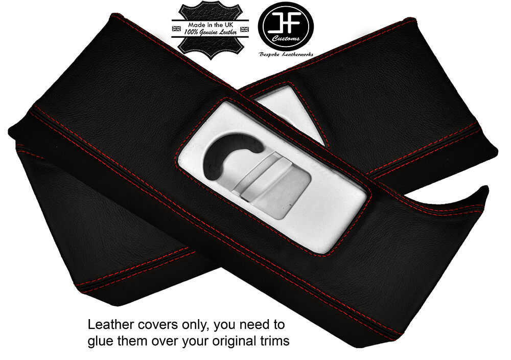 RED STITCH 2X UPPER C PILLAR LEATHER COVERS FITS RANGE ROVER VOGUE L322 02-06