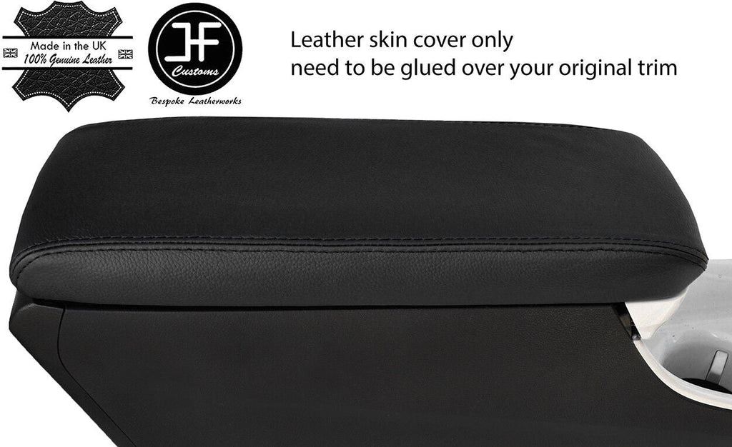 BLACK & BLACK ARMREST LID 2 TONE REAL LEATHER COVER FITS TOYOTA PRIUS 16-18