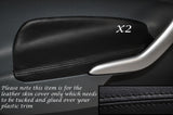BLACK STITCH 2X FRONT DOOR ARMREST SKIN COVERS FITS FORD FIESTA 09-12 3DR