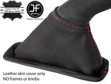 RED STITCHING TOP GRAIN LEATHER HANDBRAKE GAITER FITS TOYOTA AURIS 2012-2018
