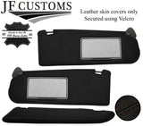 BROWN STITCH TOP-GRAIN LEATHER 2X SUN VISOR COVERS FITS JAGUAR S TYPE 02-08